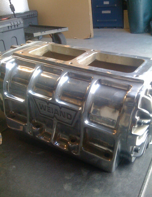Polished Weiand 6-71 supercharger setup