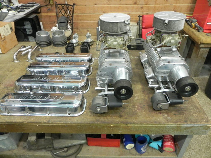 Load image into Gallery viewer, Dual B&amp;M 250 bbc blower Setup
