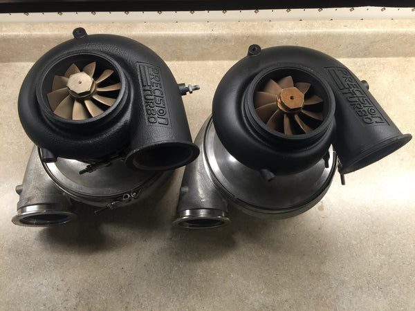 Cargue la imagen en el visor de la galería, Custom Look, Max Power: 90MM Precision Pro Mod Journal Bearing Twin Turbos (Black Hot)
