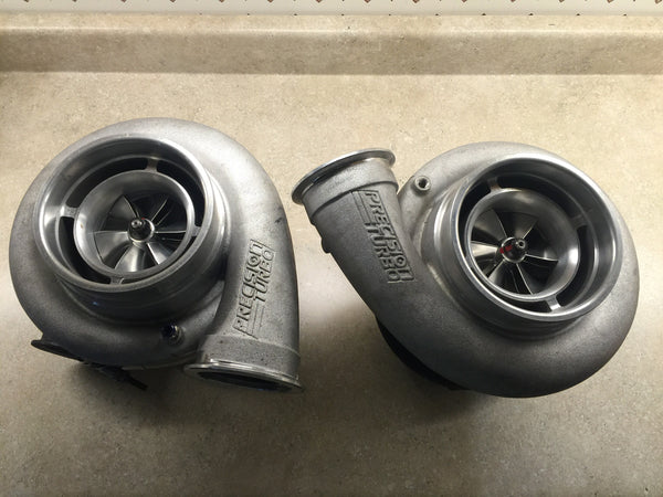 Cargue la imagen en el visor de la galería, Custom Look, Max Power: 90MM Precision Pro Mod Journal Bearing Twin Turbos (Black Hot)
