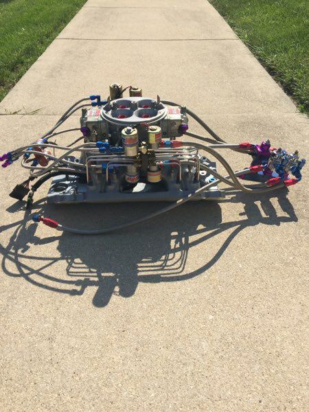 BBC 10.2 Deck Intake w/ Pro Systems 1300 Nitrous Carb & Complete 2-Stage NOS Fogger System