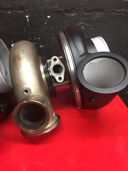 Load image into Gallery viewer, Freshly Powder-Coated Precision Gen 1 Pro Mod 94MM Turbo Chargers

