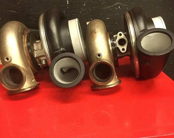 Load image into Gallery viewer, Freshly Powder-Coated Precision Gen 1 Pro Mod 94MM Turbo Chargers
