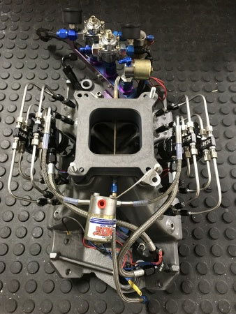 Load image into Gallery viewer, High-Performance 18-Degree SBC Nitrous Intake Manifold
