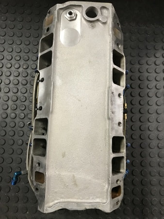 Load image into Gallery viewer, Weiand BBC 9.8” Deck Tunnel Ram Manifold with Dual Holley 1050 Dominators and Complete NOS Single Stage Fogger System

